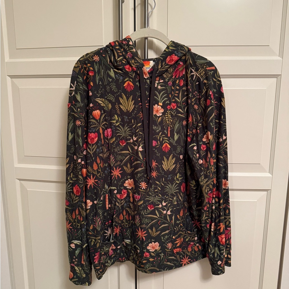 Anthropologie Farm Rio Green Floral Tropical Hoodie - Picture 3 of 5
